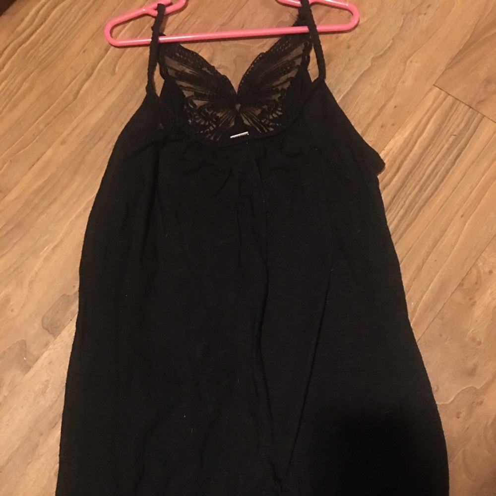 Butterfly spaghetti strap top